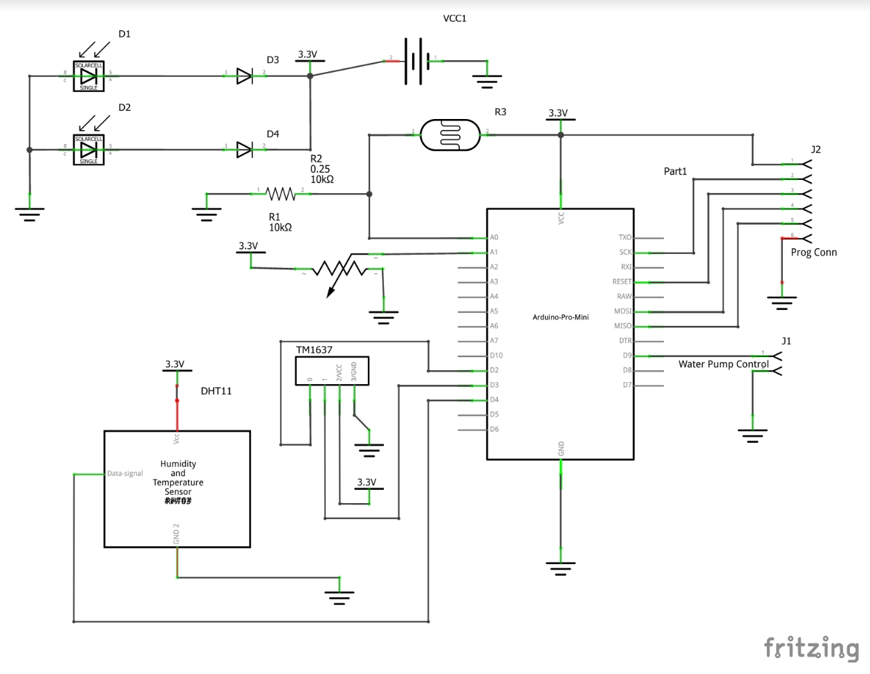 Arduino weather station circuit diagram