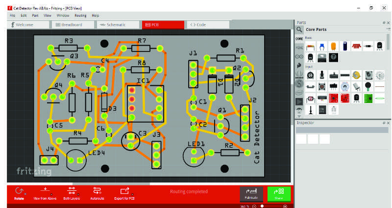 Using Fritzing for Printed Circuit Board Design project